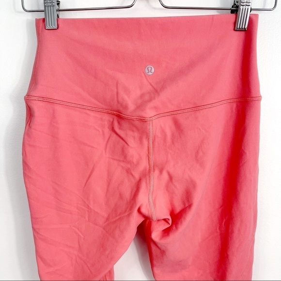 LuLuLemon Wunder Under Crop High-Rise Bright Coral Leggings - 8 - Picture 6 of 8